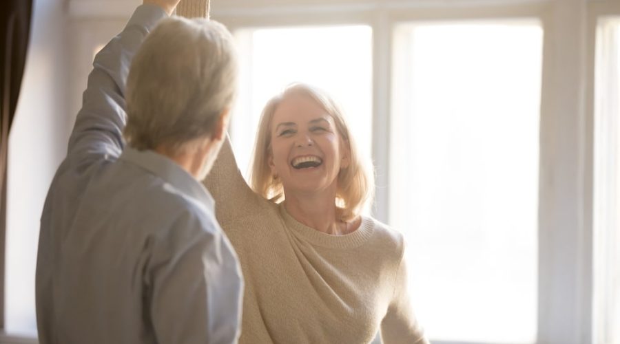 couple dancing together and laughing