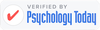 badge with checkmark reading verified by psychology today